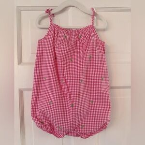 Ralph Lauren Pink Gingham Baby Romper, 18M
